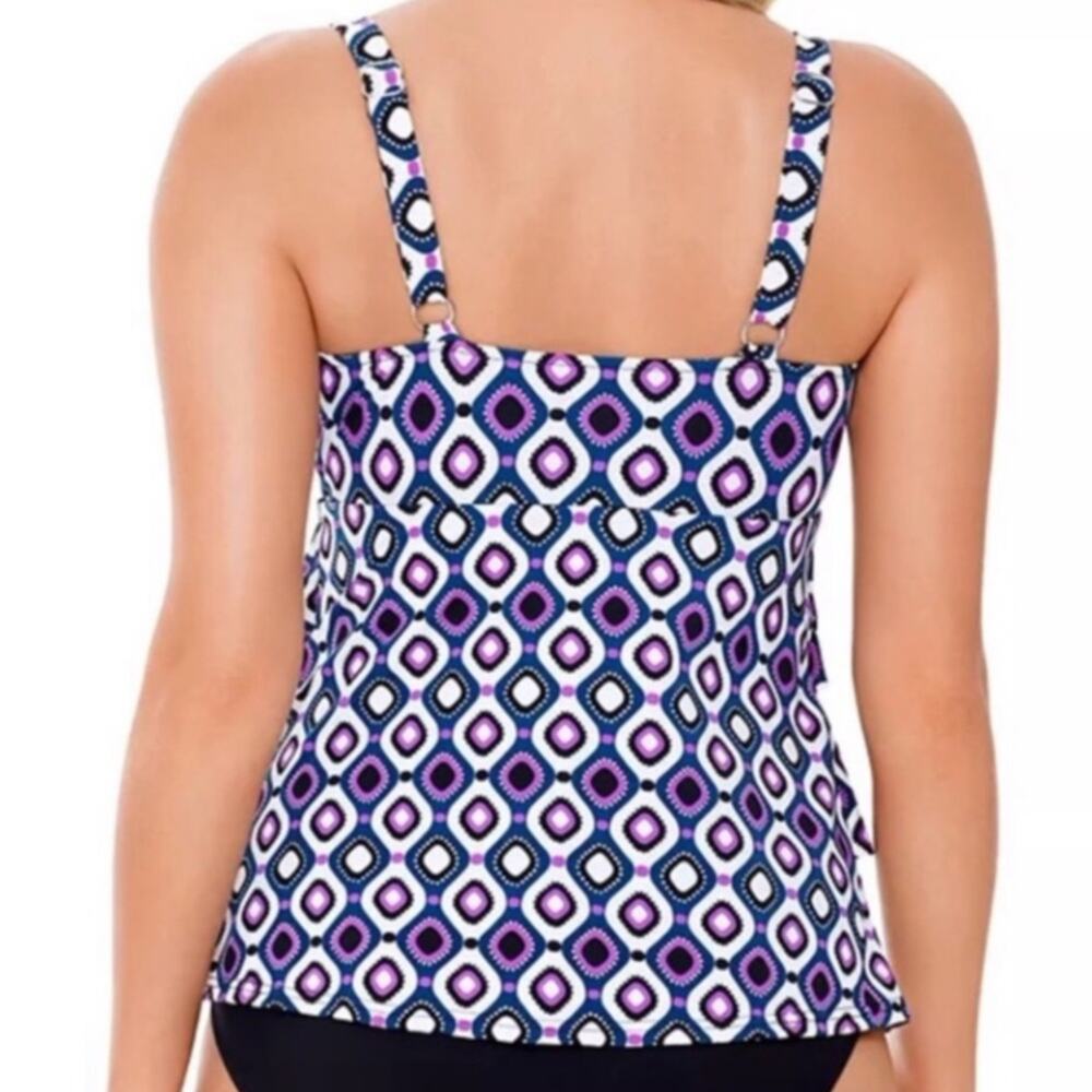 Swim Solution Tired one piece swimsuit Sz 8 - Picture 2 of 8